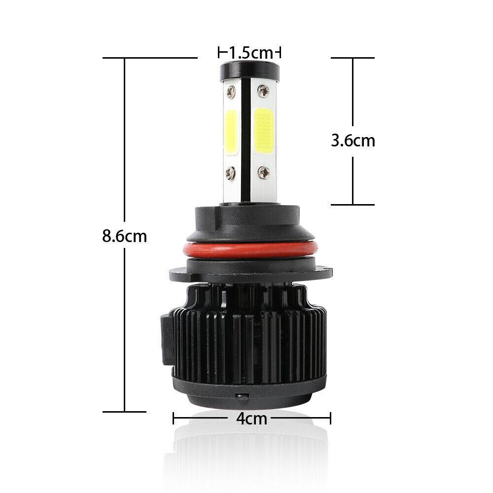4Side 9007 HB5 LED Headlight Bulb High Low Beam Canbus Error 6000K 32000LM