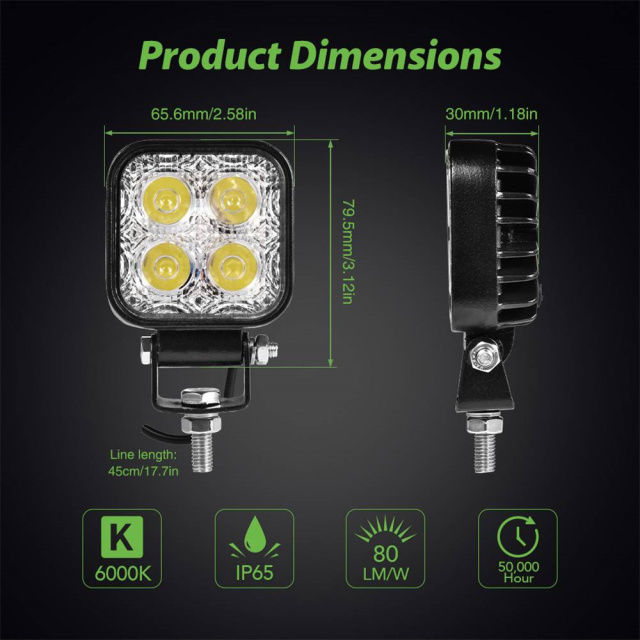 1/2/5/10x LED Work Light Fog Light SUV Truck Off-road Spotlight Flood Light