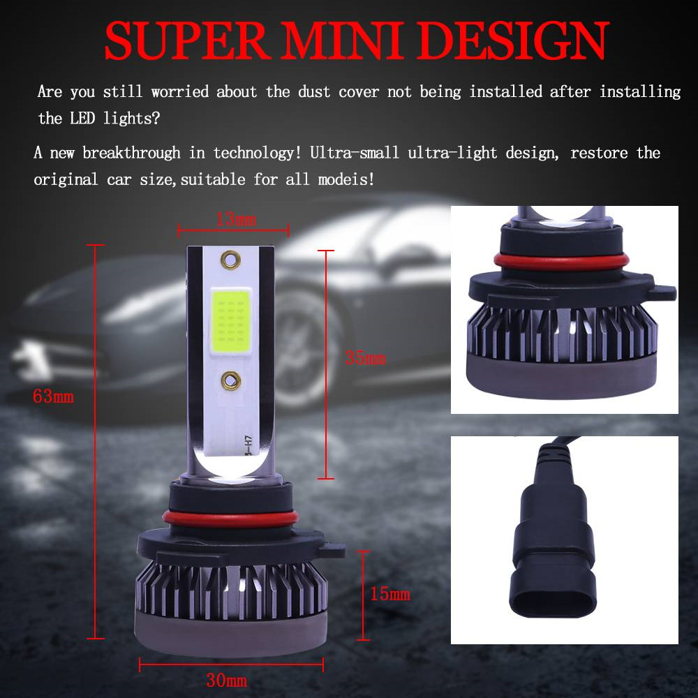 9005 9006 H11 Combo COB LED Headlight Fog Lamp Bulbs 6000K White High Low Beam