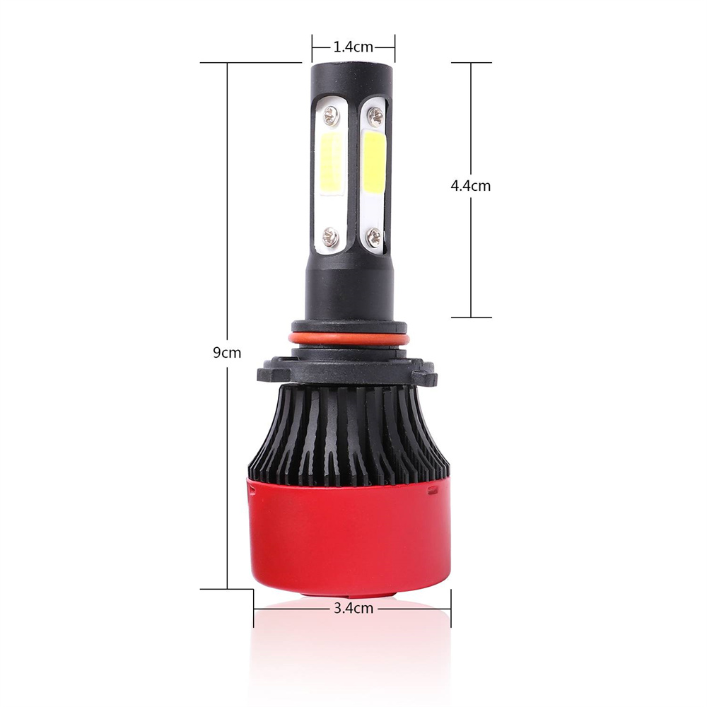 2X 9005 HB3 H10 LED Headlight 72W 16000LM 4-Side Replace Bulbs 6000K White Lamp