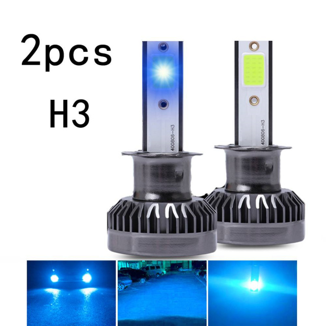 2x 8000K MINI H3 LED Headlight Bulb High Low Beam Lamp COB Front Light 110W