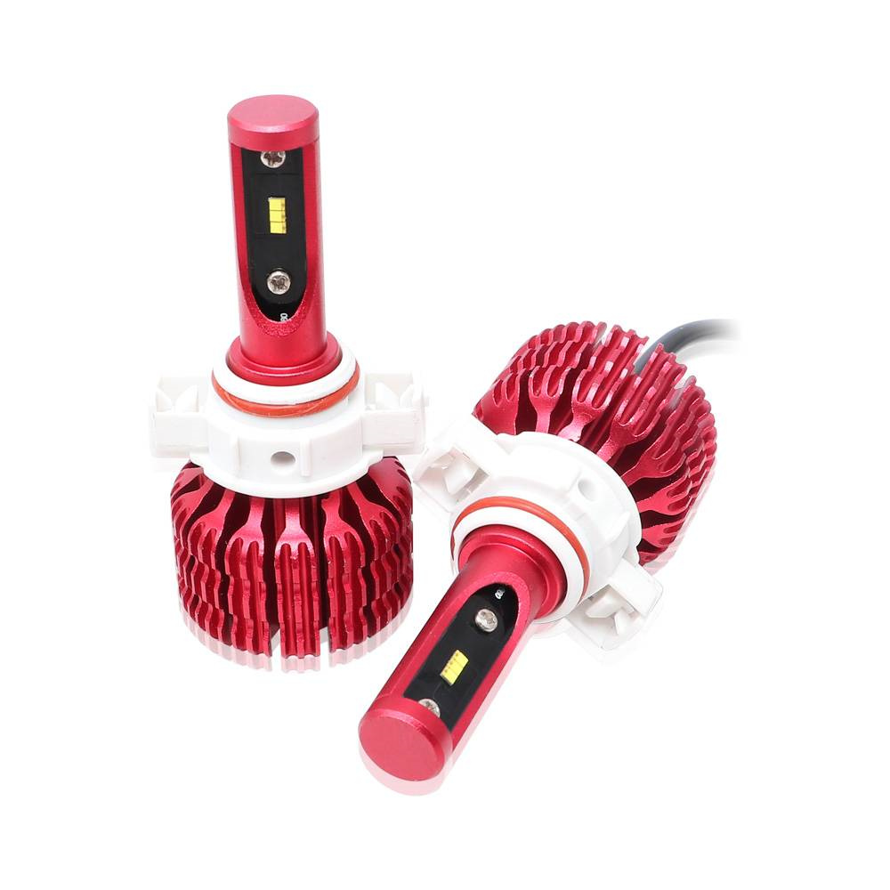 2pcs 5202 H16 9009 CSP LED Headlight Bulbs 6000K White Light Canbus