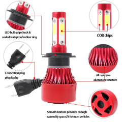 2x 4side H7 LED Headlight Bulbs Conversion Kit 72W 16000LM 6000K Hi/Lo Beam