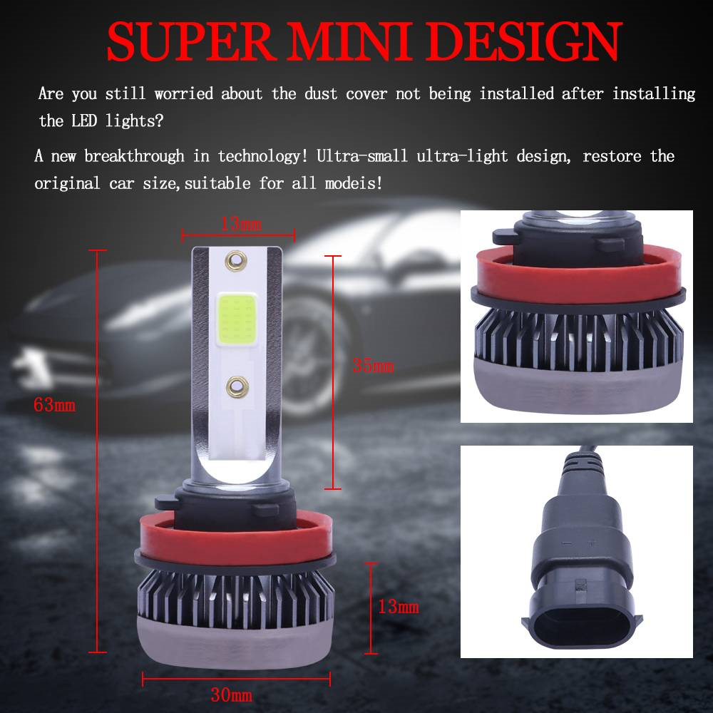 9005 9006 H11 Combo COB LED Headlight Fog Lamp Bulbs 6000K White High Low Beam