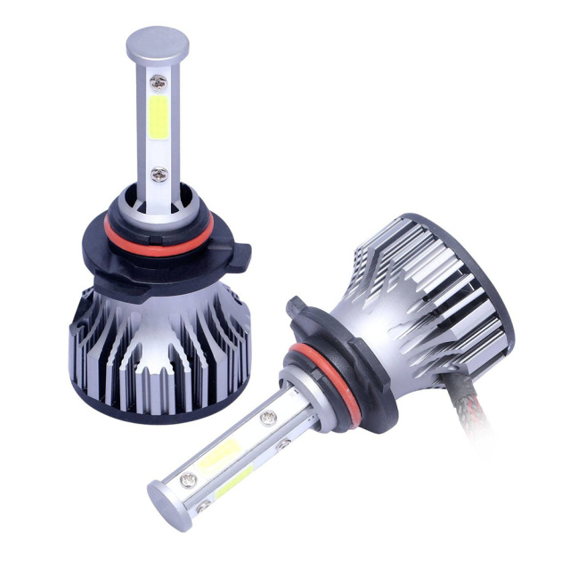 2pcs 4-Sides Singel Beam 9005 LED Headlight Bulbs White