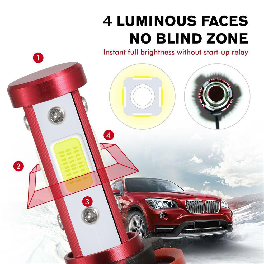 2 PCS 9006 LED Headlight Bulb COB Lntegrated LED Car Headlights Pure White