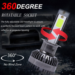 2x 8000K MINI H3 LED Headlight Bulb High Low Beam Lamp COB Front Light 110W
