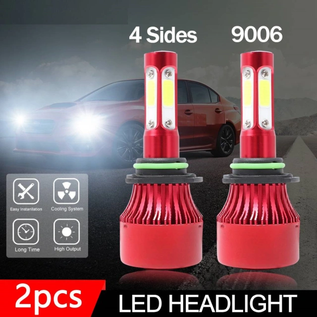 9006 HB4 4-Sides LED Headlights Conversion Kit Light Bulbs 2000W 300000LM 6000K