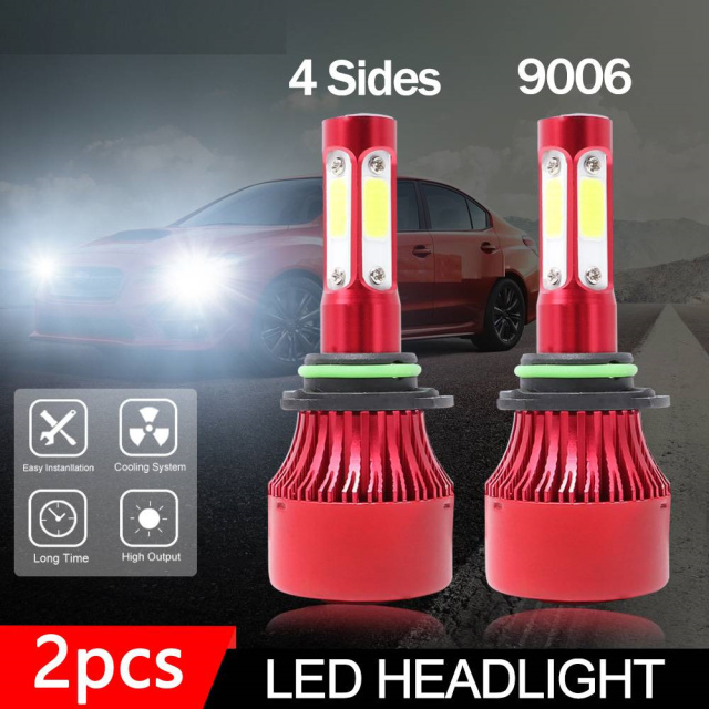 9006 HB4 4-Sides LED Headlights Conversion Kit Light Bulbs 2000W 300000LM 6000K