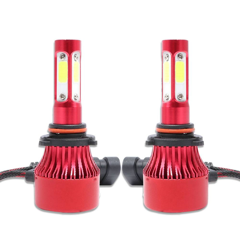 2x 4-Sides 9005 HB3 H10 LED Headlight High Low Beam 6000K White Bulbs 16000LM