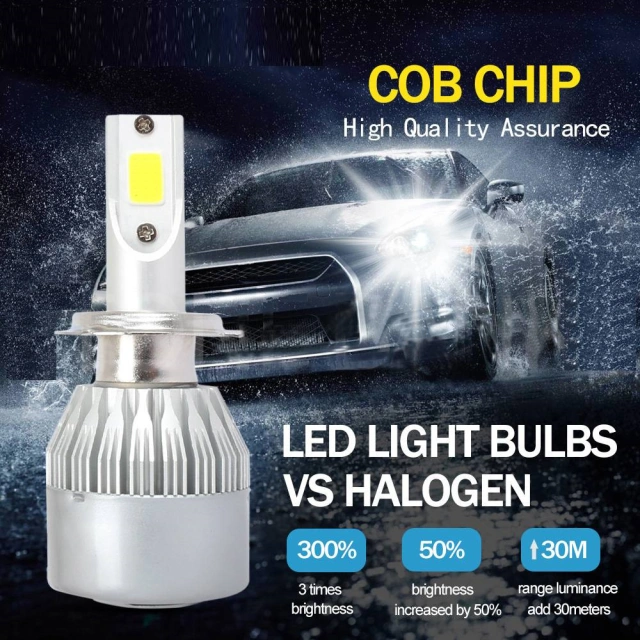 COB H7 100W 20000LM LED Headlight Kit Fog Light Bulbs High/Low Beam 6000K White