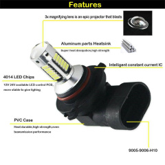 2Pcs 9006 HB4 LED Hedlight Low Beam Fog Light 3000K Golden Yellow High Power