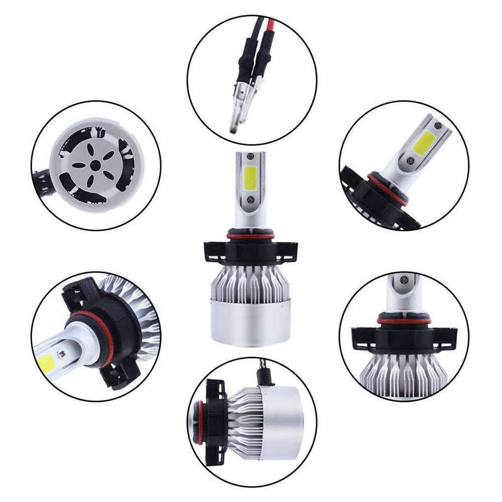 2x 5202/H16/9009 100W COB LED Headlight Bulbs High Low Beam Fog Light White