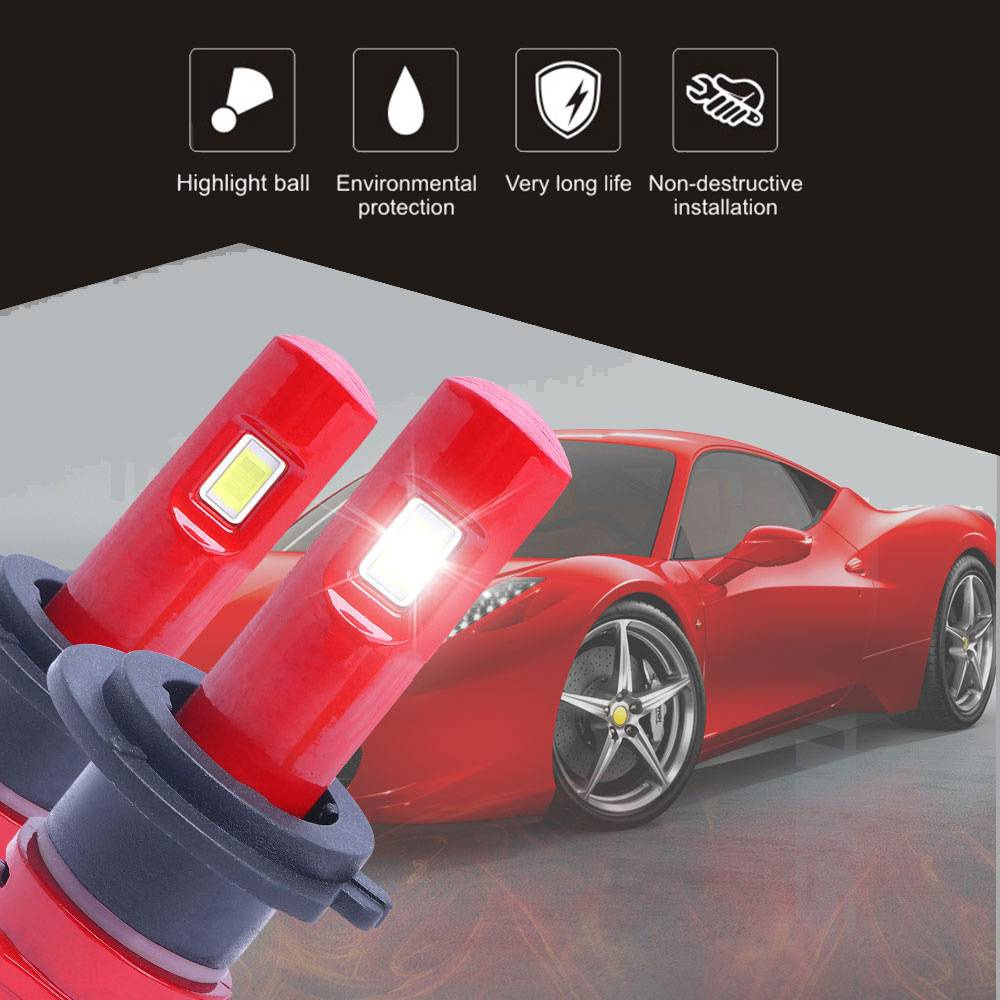 2x H7 COB Chip LED Headlight 6000K 72W 5000LM Bulbs Car Conversion Headlamp