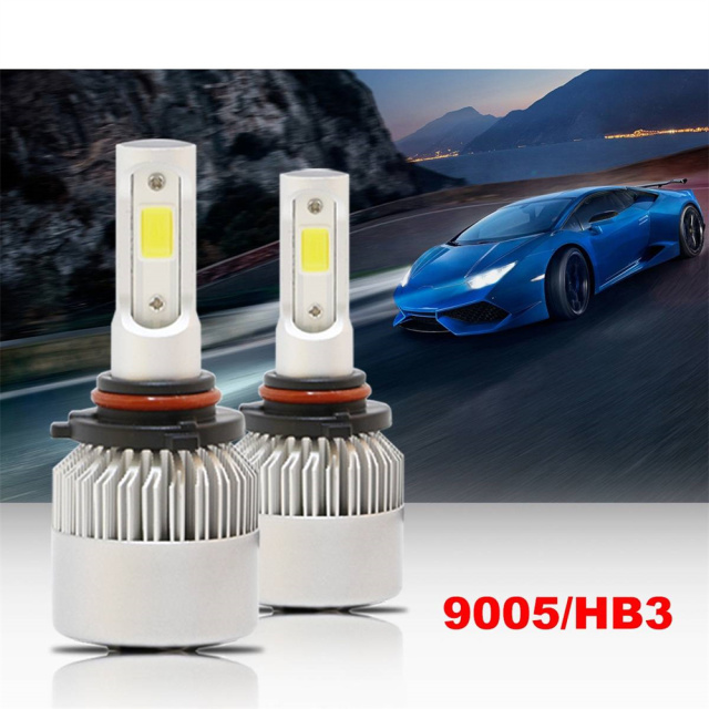 2pcs 9005 LED Headlight Bulb COB Vehicle SUV Truck Headlamp Pure White
