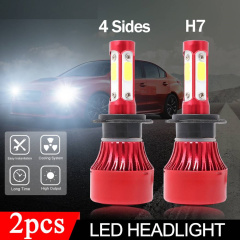 2x 4side H7 LED Headlight Bulbs Conversion Kit 72W 16000LM 6000K Hi/Lo Beam