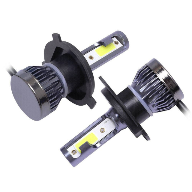 2PCS Mini H4 High Power LED HeadLight Bulbs High Low Beam 6000K