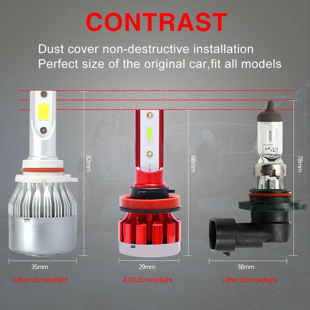 2 x H11 H8 H9 CSP LED Headlight Bulb Fog Light 8000K