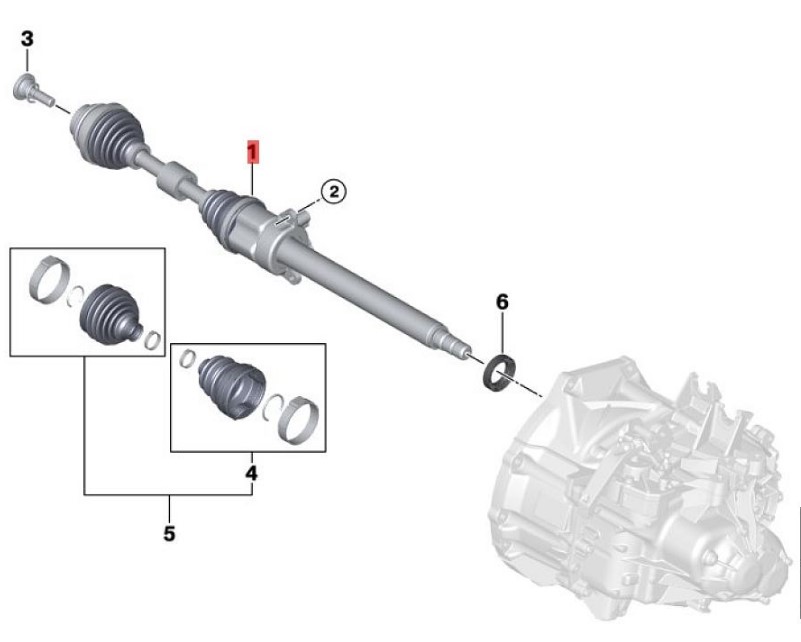 OE:331608657704  Right output shaft