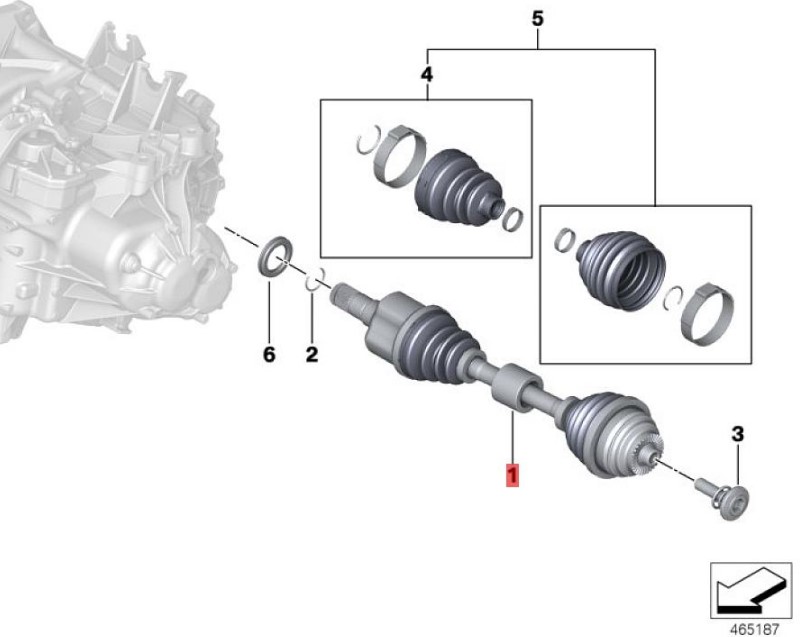 OE:31608681529  Output shaft, front left