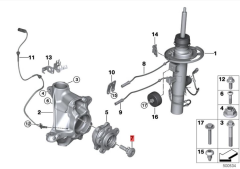 OE:31206866022 Винт с буртиком с нажимной пружиной M16X1,5X66 Подходит для BMW Brilliance iX3(G08) 20 моделей 2020-2040 гг.