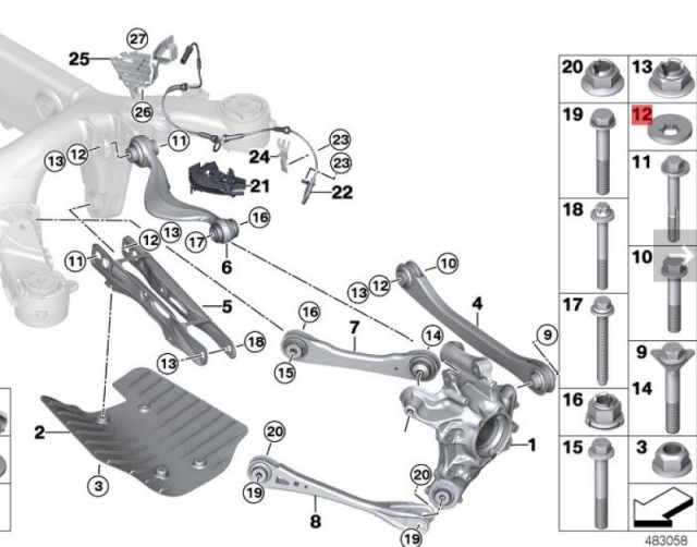OE:33306786187  Эксцентриковая плоская шайба Подходит для BMW Brilliance iX3 (G08) ведущих 20 моделей 2020-2021 гг.