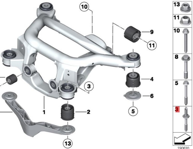 OE:33326760360  Bolt M12X1.5ZNS3 Suitable for BMW Brilliance 3 Series (E46) 325i04 2003-2004.