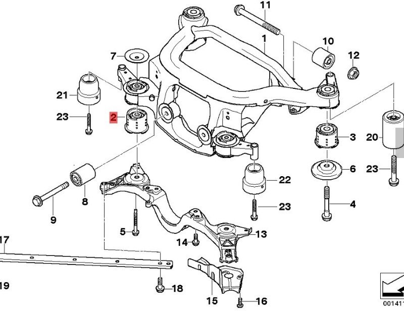 OE:33316770783  Front left rubber mount Suitable for BMW Brilliance 3 Series (E46) 325i04 2003-2004.