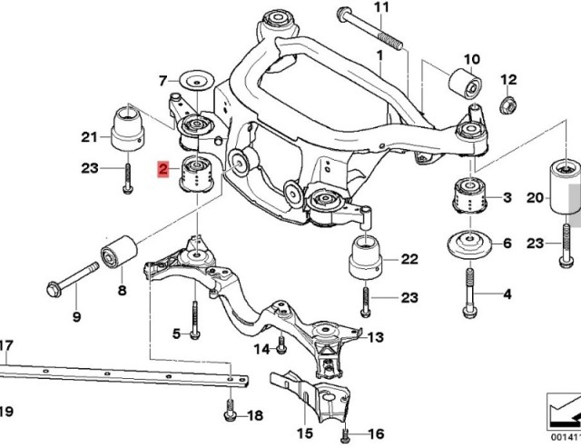 OE:33316770783  Резиновая опора передняя левая Подходит для BMW Brilliance 3 серии (E46) 325i04 2003-2004 гг.