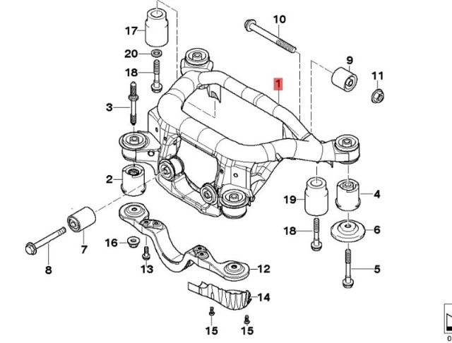 OE:33316770865   балка заднего моста Подходит для BMW Brilliance 3 серии (E46) 325i04 2003-2004 гг.