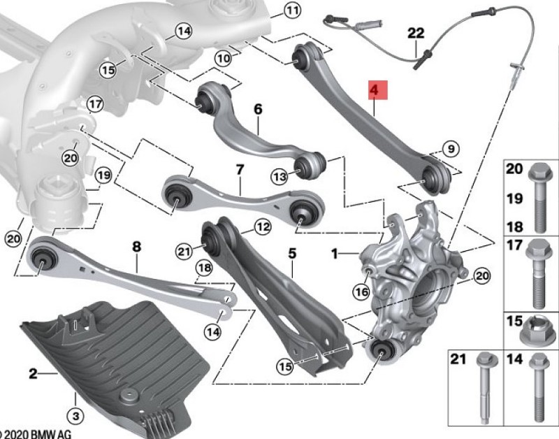 OE:33308839574  Tie rod with rubber mount, right side Suitable for BMW Brilliance iX3 (G08) 20 models 2020-2042.