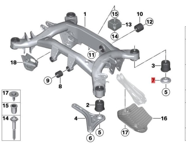 OE:33316794866  задняя часть упорной шайбы Подходит для BMW Brilliance iX3 (G08) ведущих 20 моделей 2020-2021 гг.