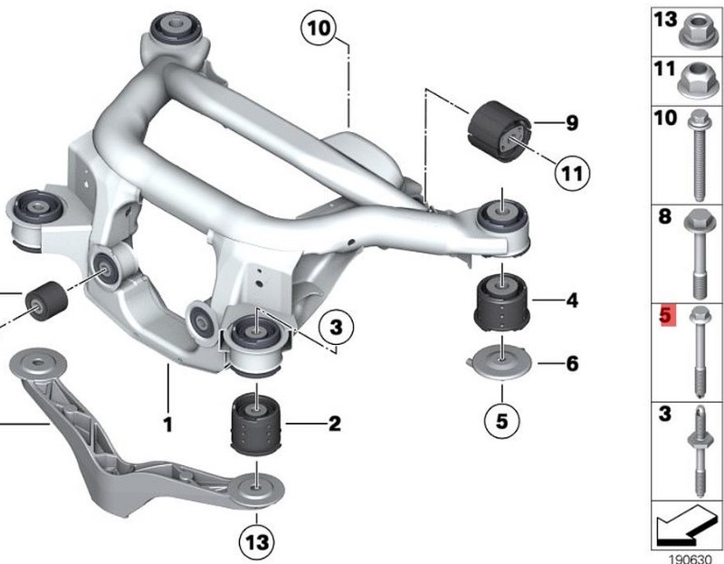 OE:33326760361  Thin shank bolts M12X1, 5X116-8.8 Suitable for BMW Brilliance 3 Series (E46) 325i04 2003-2004.