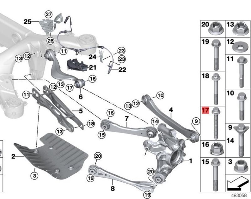 OE:7119906292  Болт с шестигранной головкой М12Х1, 5Х8010,9 Подходит для BMW Brilliance iX3 (G08) 20 моделей 2020-2048 гг