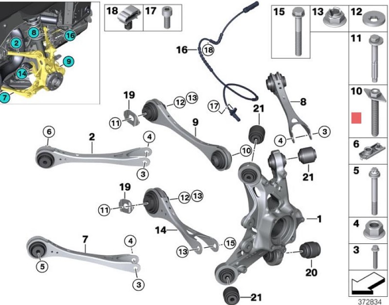 OE:33306859683 Eccentric bolt M14X1, 5X101 Suitable for BMW Brilliance iX3 (G08) leading 20 models 2020-2021.