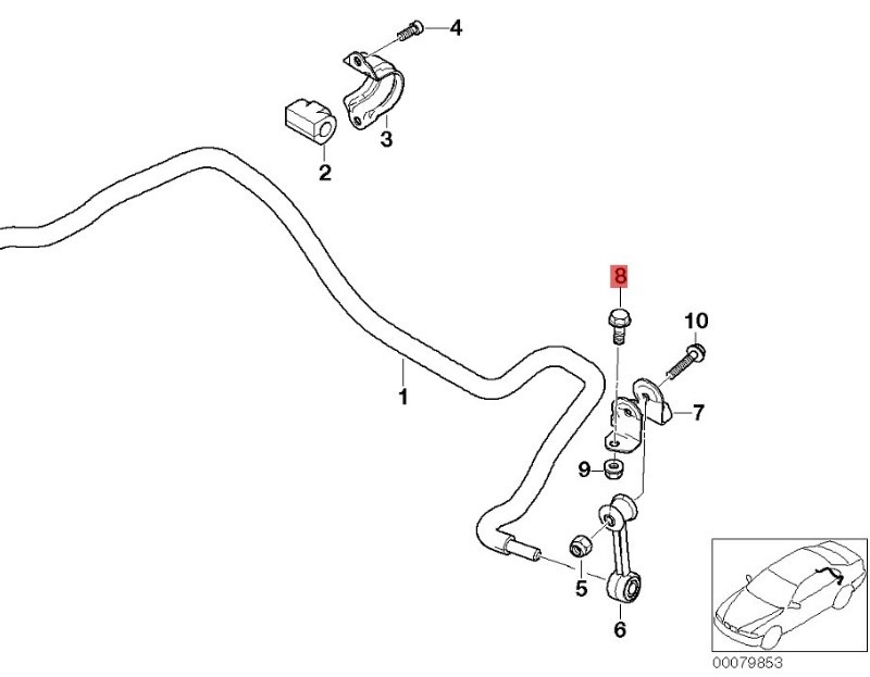 OE:33326760669 Винт с шестигранной головкой М8Х22-8,8ЗНС3 Подходит для BMW Brilliance 3 серии (E46) 325i04 2003-2004 гг.
