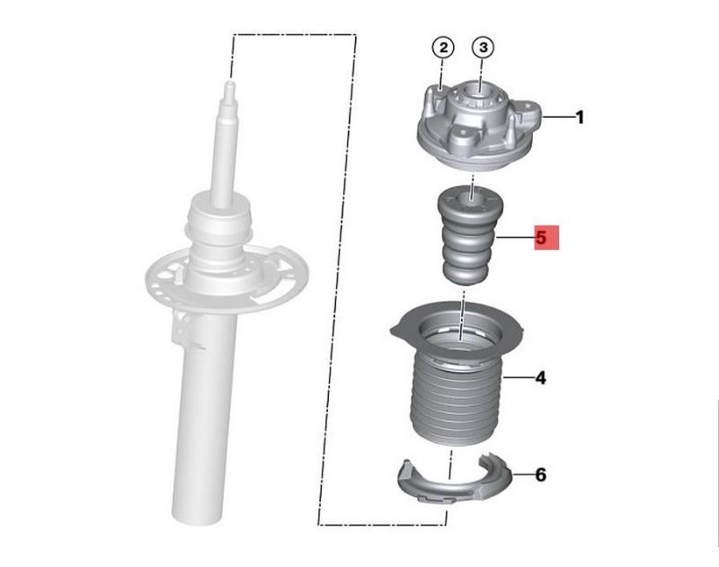 OE:31305A25F48  Additional front shock absorber L0=100C20 Suitable for BMW Brilliance iX3 (G08) leading 20 models 2020-2021.