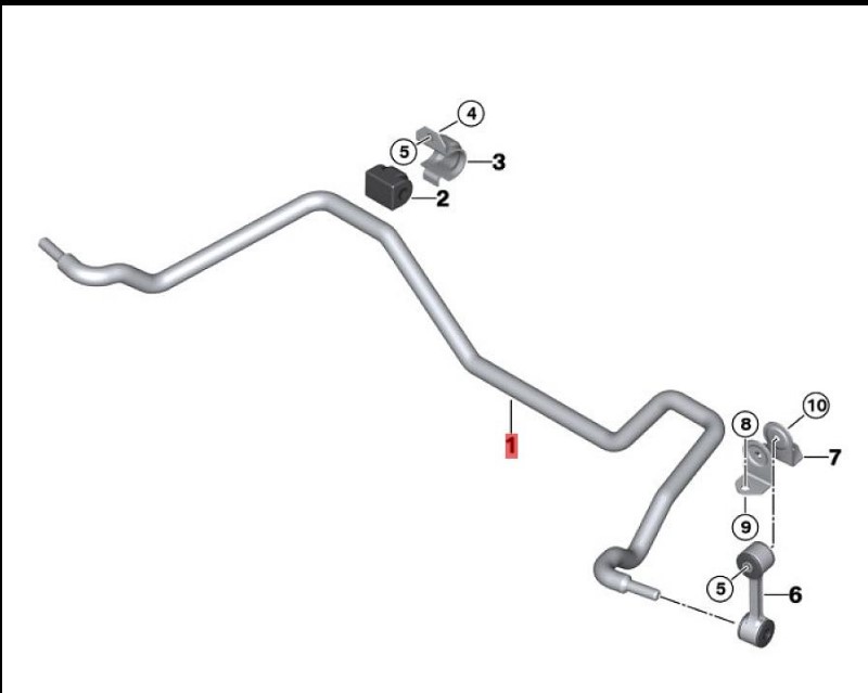OE:33551095758  Rear part of the anti-roll bar D=18MM Suitable for BMW Brilliance 3 Series (E46) 325i04 2003-2004.