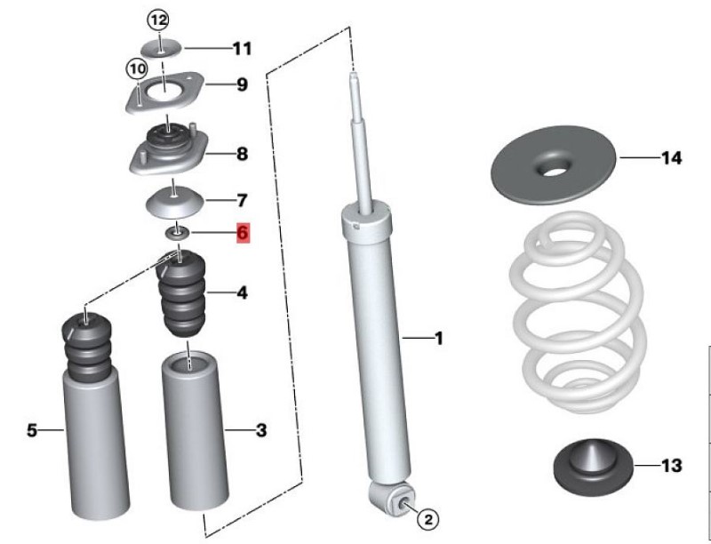 OE:33526779398  Spacer washer 10X16ZNS3 Suitable for BMW Brilliance 3 Series (E46) 325i04 2003-2004.