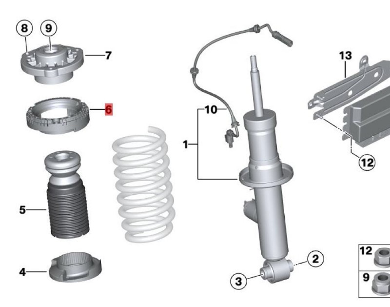 OE:33536866785  Upper spring base Suitable for BMW Brilliance iX3 (G08) 20 models 2020-2033.