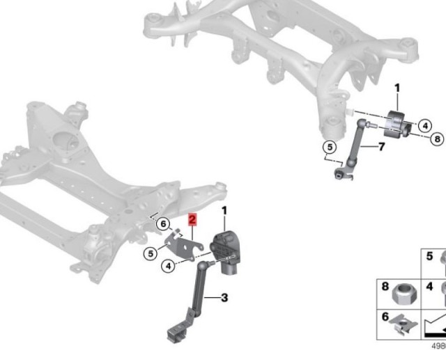 OE:37146872107  Кронштейн переднего датчика высоты Подходит для BMW Brilliance iX3 (G08) ведущих 20 моделей 2020-2021 гг.