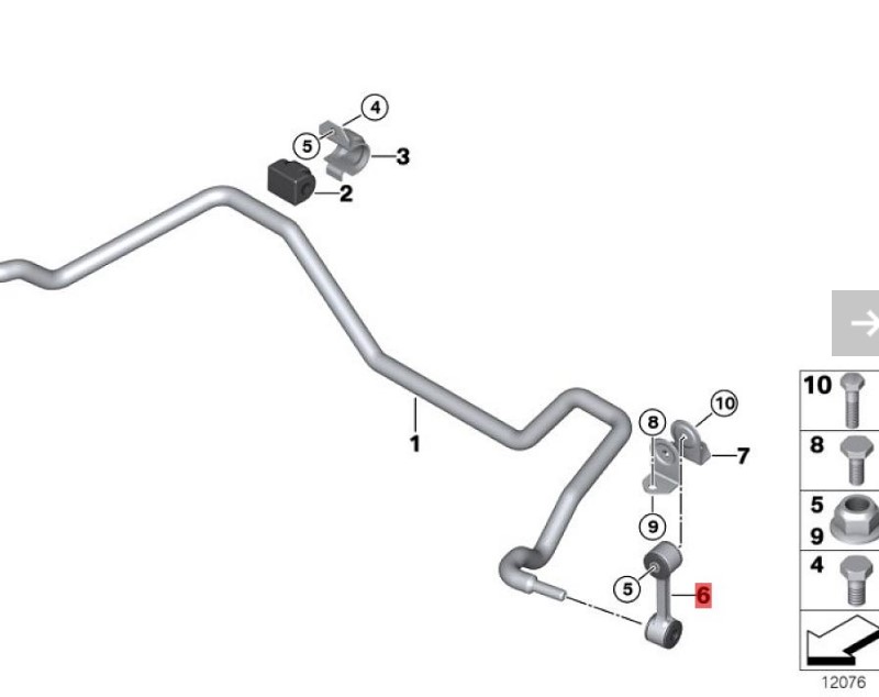 OE:33551094619  Stabiliser bar Suitable for BMW Brilliance 3 Series (E46) 325i04 2003-2004