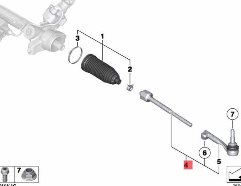 OE:32104A01665  Left steering tie rod Suitable for BMW Brilliance iX3 (G08) 2020-2021 models.