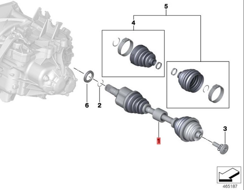 OE:31608681523 выходной вал слева Комплект для бездорожья BMW X2 (F39) sDrive20iM 20 моделей 2019-2020 гг.