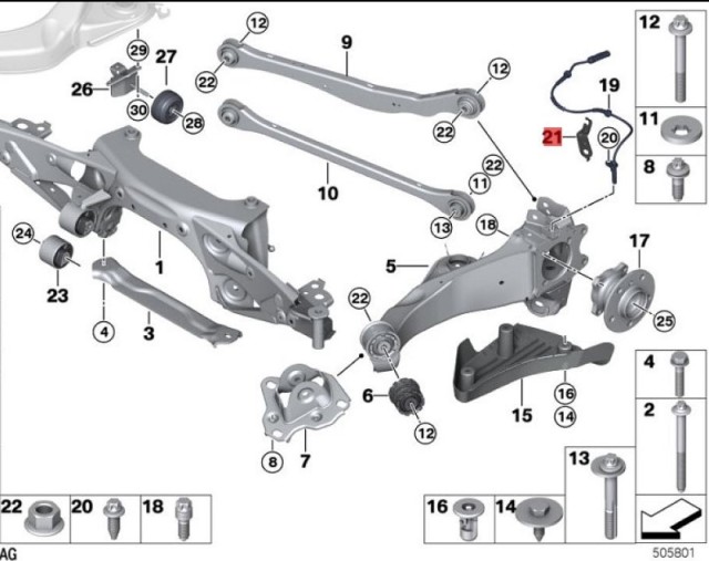OE:34526865027 Кронштейн тормозного шланга задний левый BMW X2 (F39) sDrive20iM комплект для бездорожья 20 моделей 2019-2020 гг.