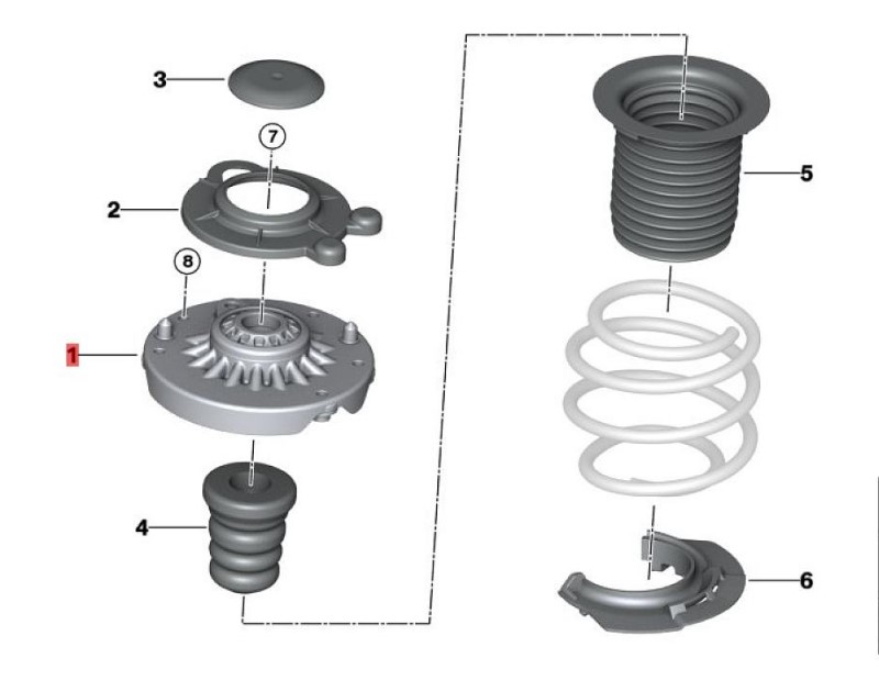 OE:31336892617 Front thrust bearing AUFNAHME5XM8 BMW X2 (F39) sDrive20iM off-road kit for 20 models from 2019-2020.