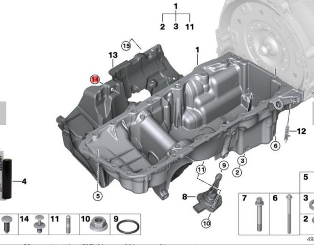 OE:51471911992 Распорные заклепки BMW X1 (E84) sDrive18i МКПП 13 модели 2012-2014 гг.