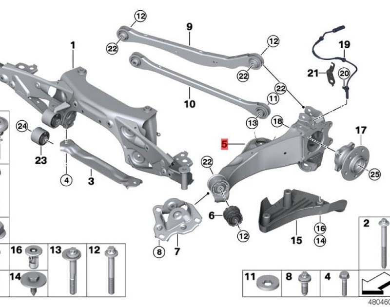 OE:33326865225 Longitudinal lever, left CN BMW X2 (F39) sDrive20iM off-road kit for 20 models from 2019-2020.