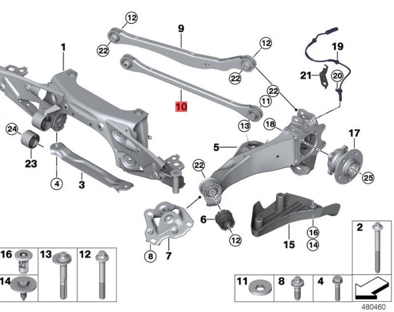 OE:33326865211 Lower side pendulum CN BMW X2 (F39) sDrive20iM off-road kit for 20 models from 2019-2020.