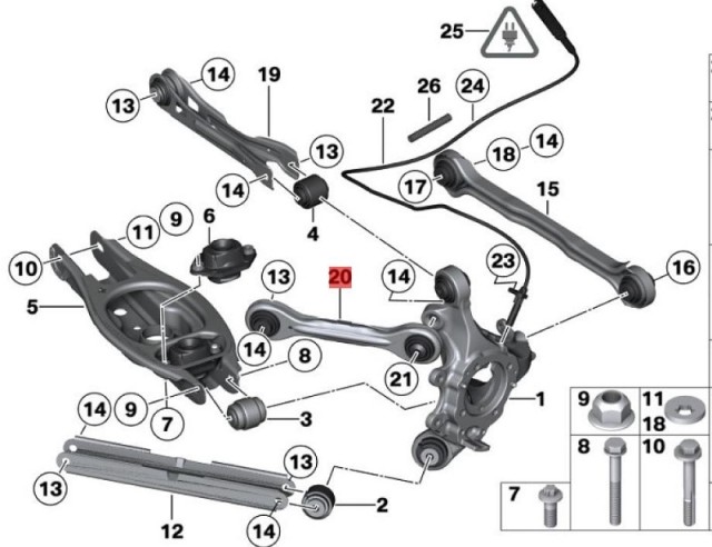 OE:33322406289 Ремкомплект направляющего рычага левый VALUELINE BMW X1 (E84) sDrive18i МКПП 13 модели 2012-2014 гг.